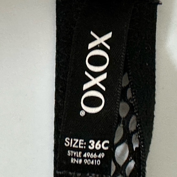 XOXO sz 36C swimsuit top in black. Mesh on the front is not delicate - Picture 8 of 9
